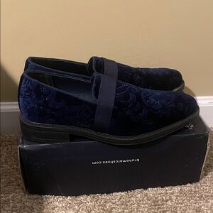 Elegant Navy Velvet Loafers for Men